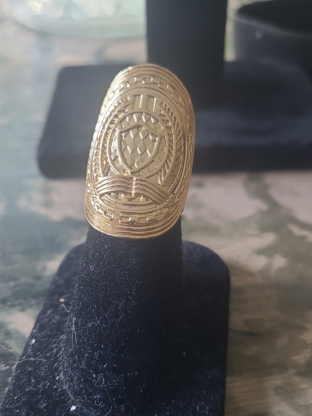 Balmain X H&M  gold-tone embossed cocktail ring